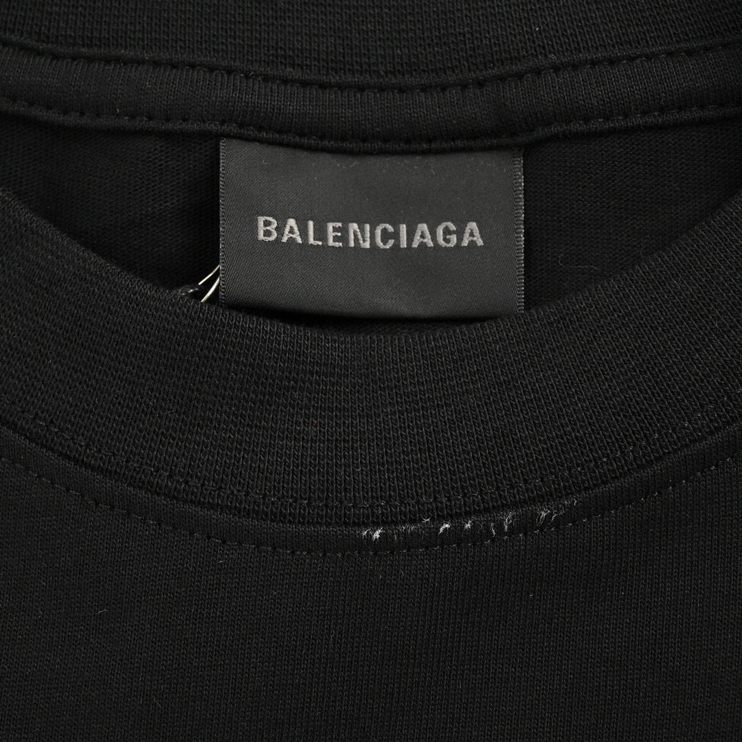 T-shirt noir Balenciaga à logos multiples