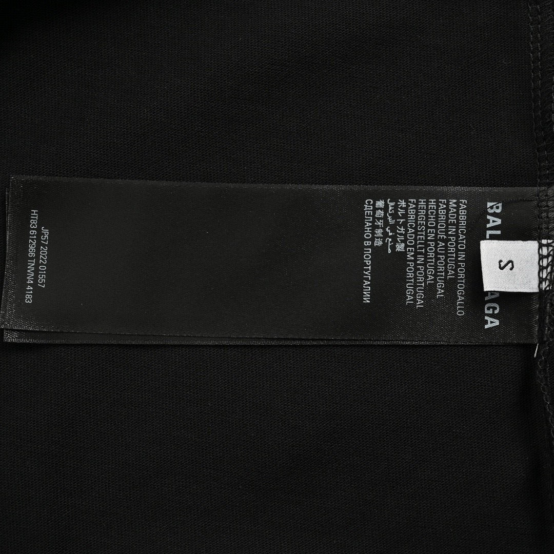 T-shirt noir Balenciaga à logos multiples