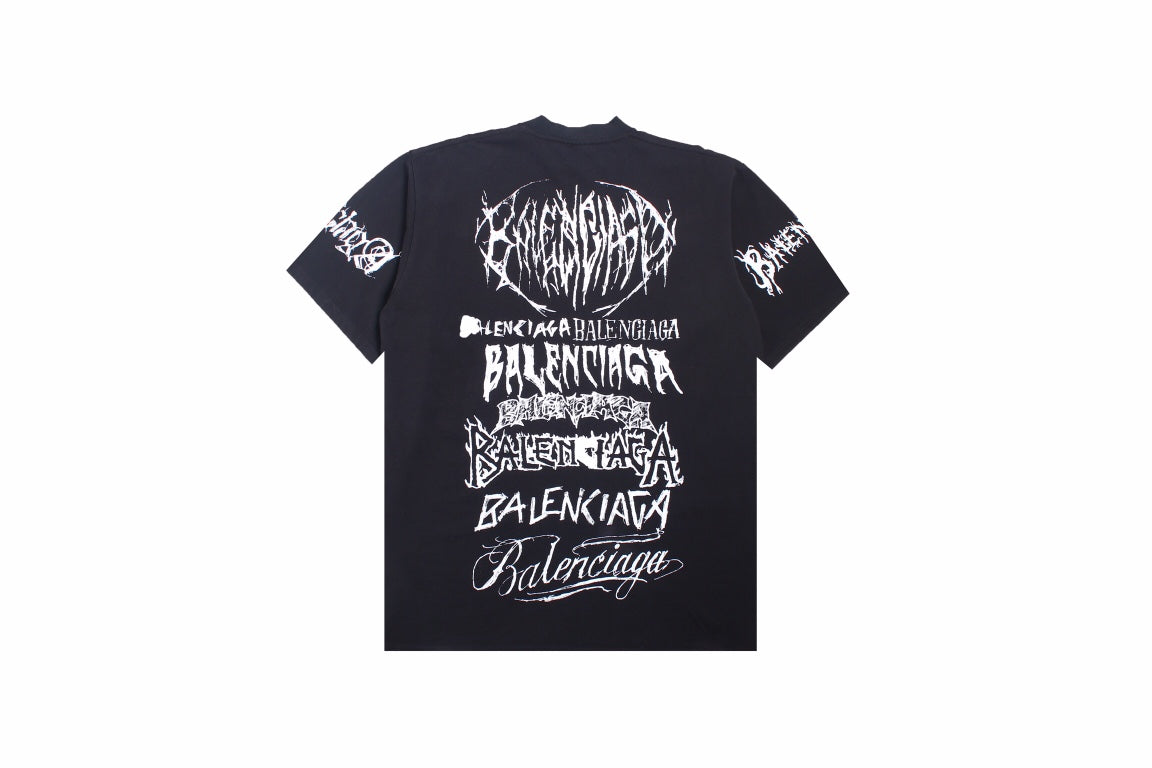 T-shirt Balenciaga multi-logos (noir)