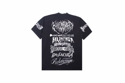 T-shirt Balenciaga multi-logos (noir)