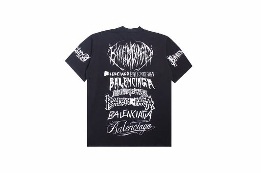 T-shirt Balenciaga multi-logos (noir)