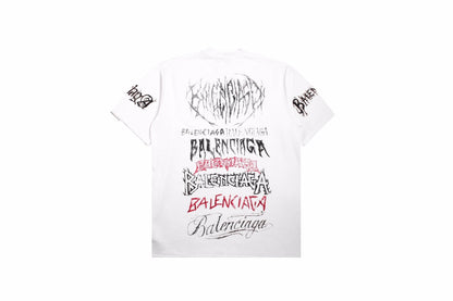 T-shirt Balenciaga Multi-Logo (Blanc)