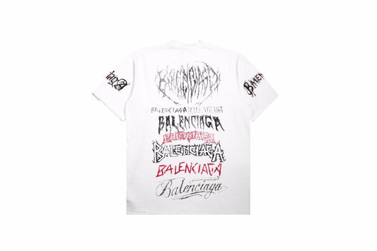 T-shirt Balenciaga Multi-Logo (Blanc)
