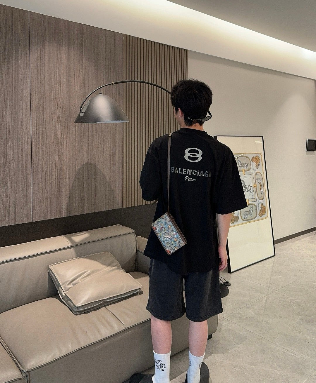 T-shirt oversize Balenciaga à logo « 8 » (noir)