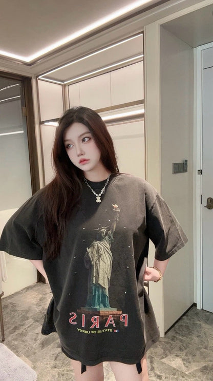 T-shirt Balenciaga Paris Statue de la Liberté (Noir)