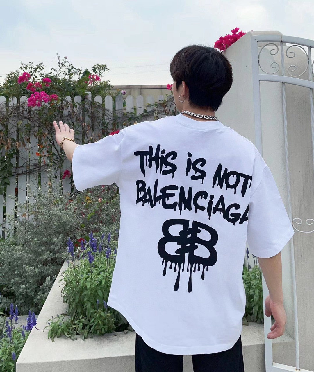 T-shirt Balenciaga Paris (blanc)