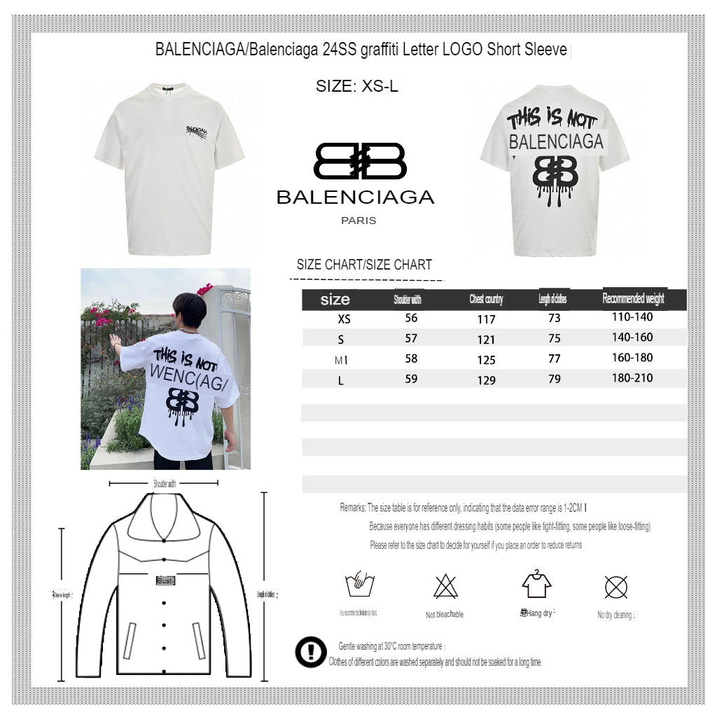 T-shirt Balenciaga Paris (blanc)