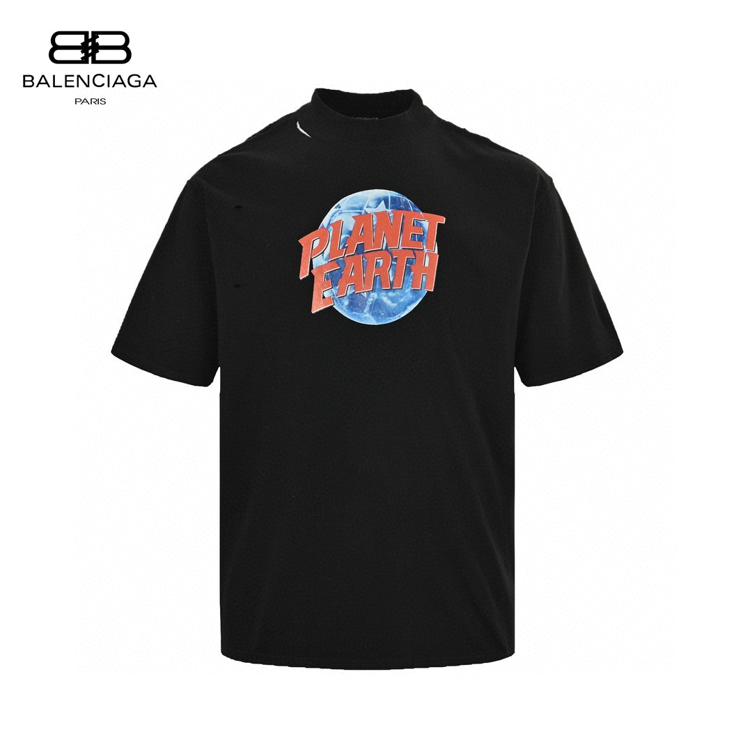 T-shirt noir Balenciaga Planet Earth