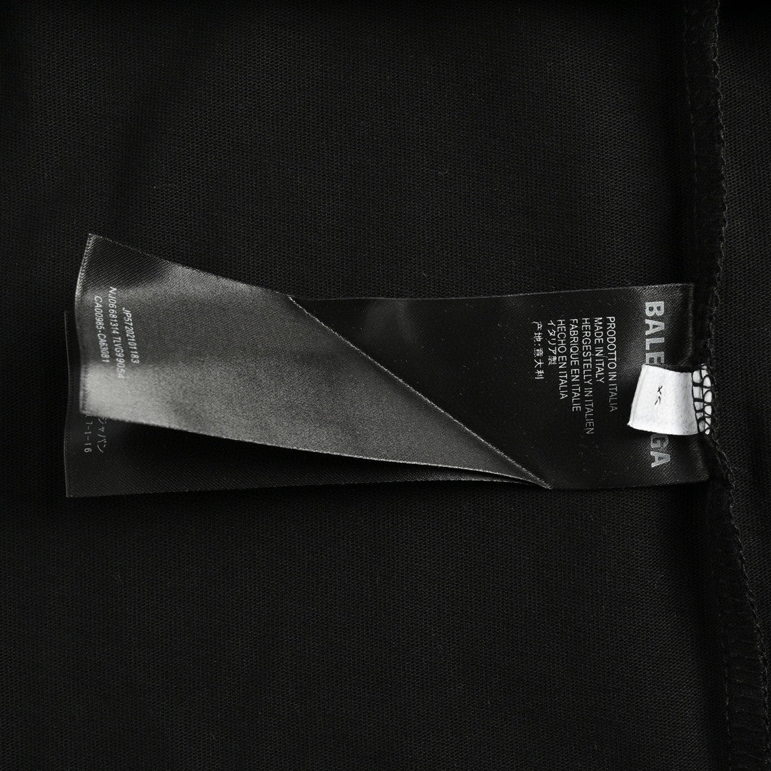 T-shirt Balenciaga à logo imprimé fumée (noir)