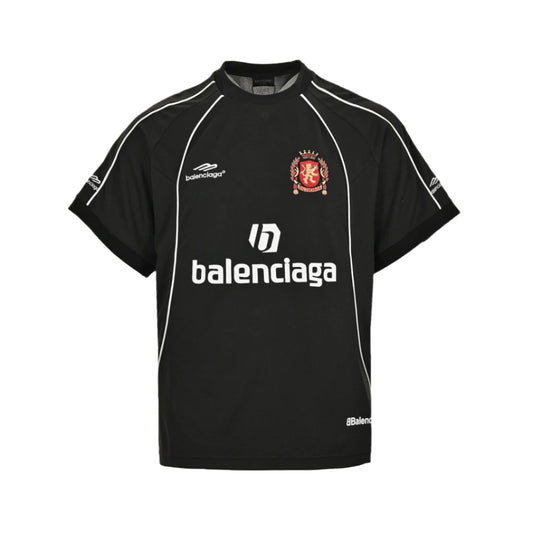 T-SHIRT NOIR AVEC LOGO DE FOOTBALL BALENCIAGA