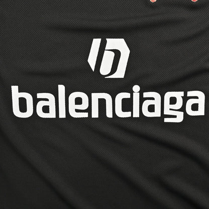 T-SHIRT NOIR AVEC LOGO DE FOOTBALL BALENCIAGA