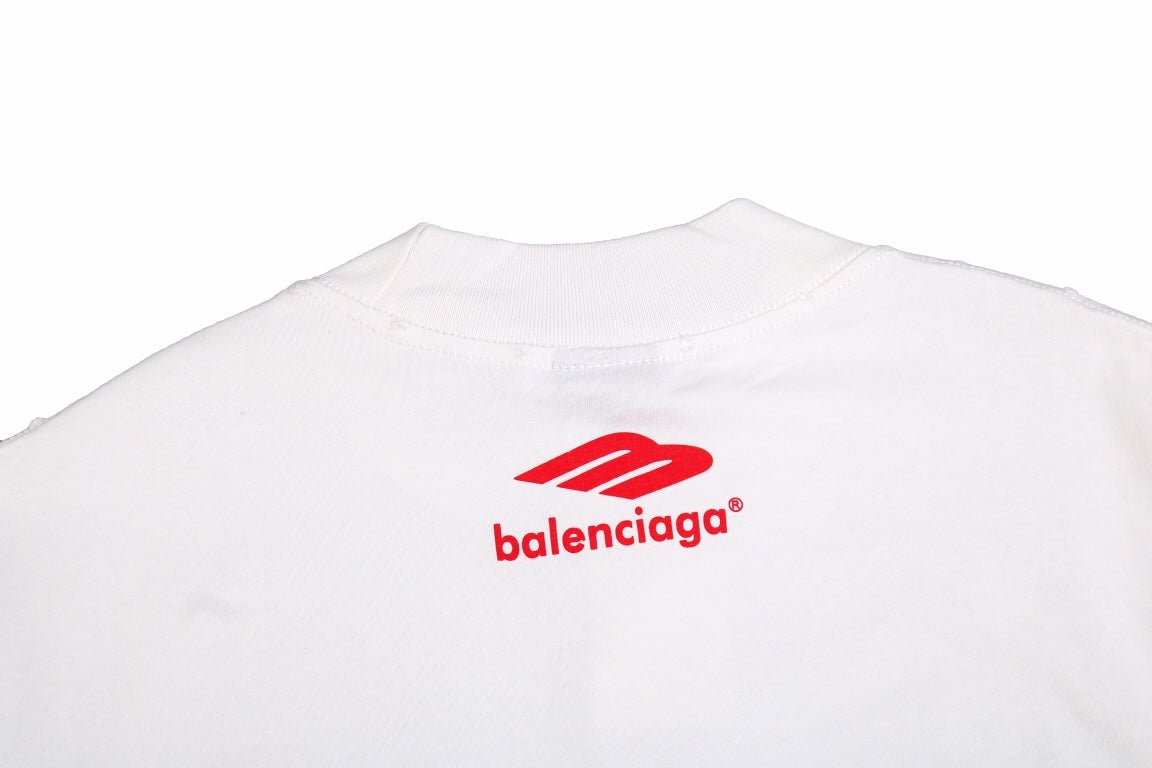 T-SHIRT BLANC AVEC LOGO DU SPONSOR BALENCIAGA