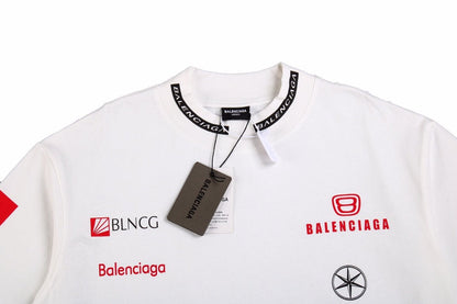 T-SHIRT BLANC AVEC LOGO DU SPONSOR BALENCIAGA