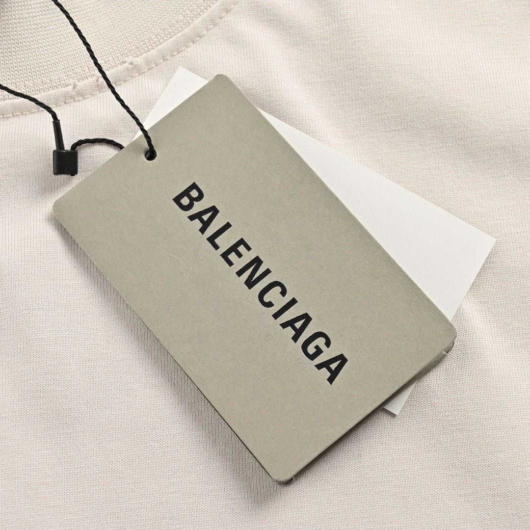 T-SHIRT BALENCIAGA À LOGO POCHOIR BEIGE