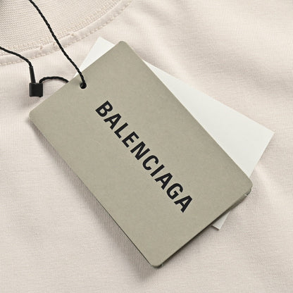 T-SHIRT BALENCIAGA À LOGO POCHOIR BEIGE