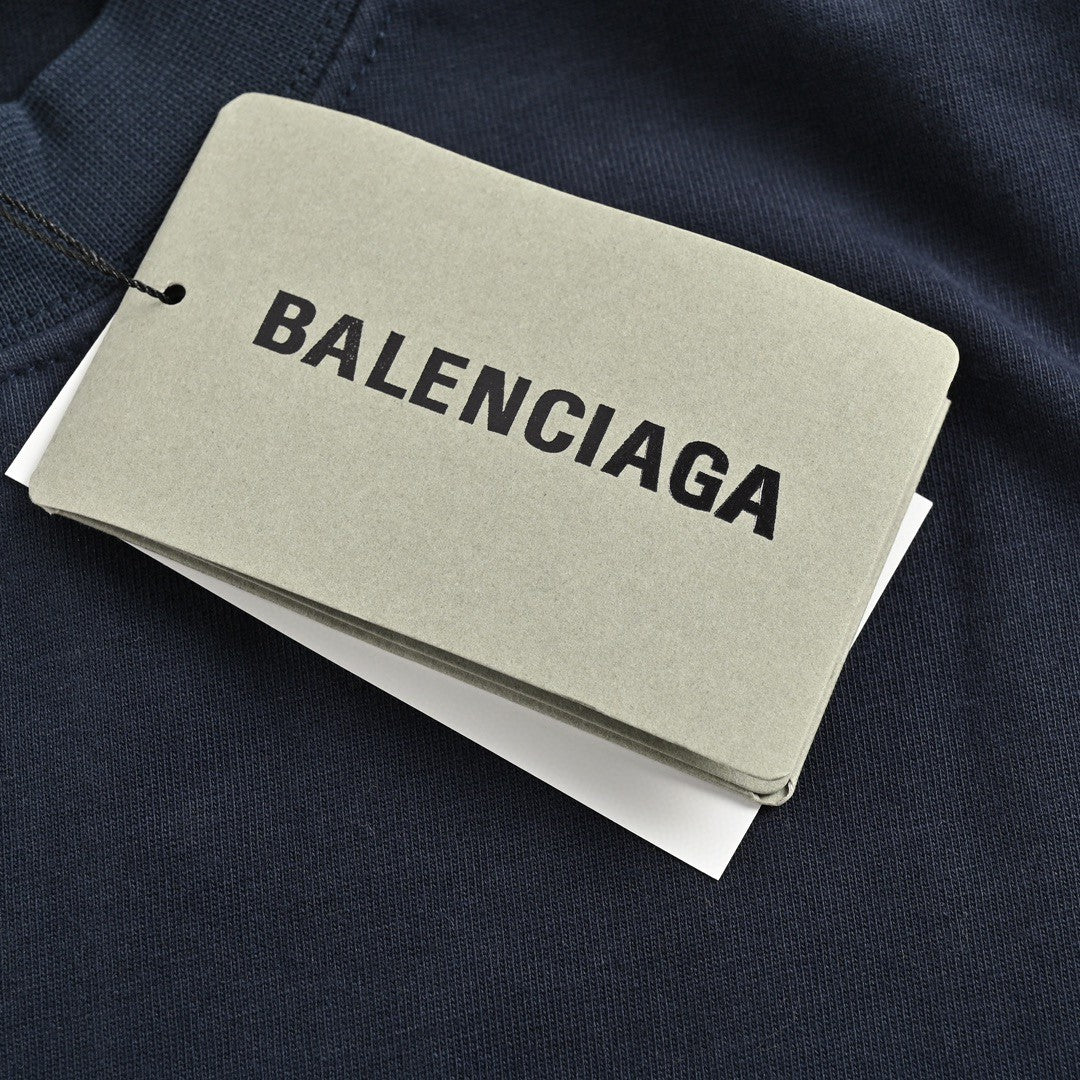T-shirt Balenciaga - Logo bleu marine au dos