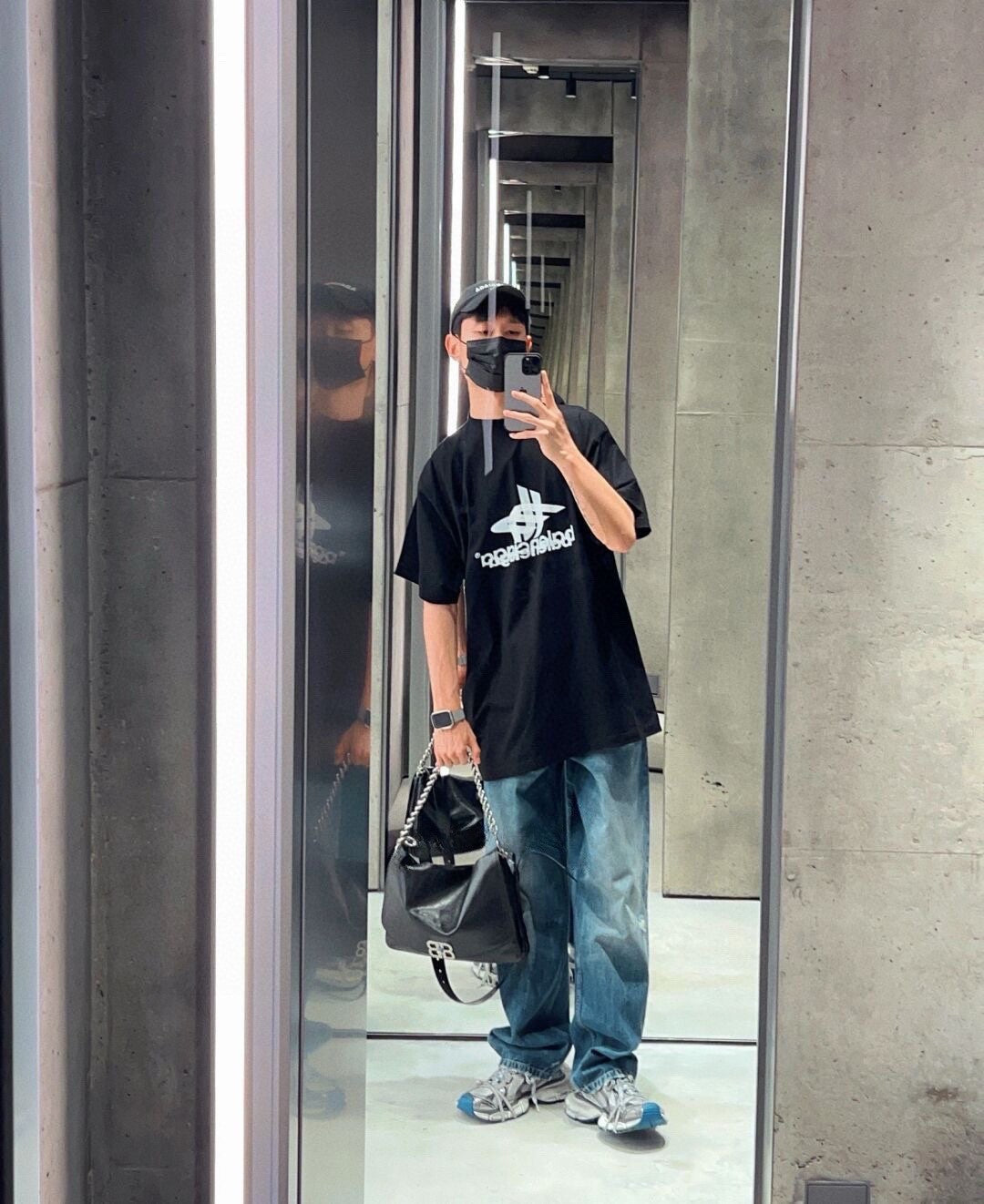 T-shirt Balenciaga - Logo superposé