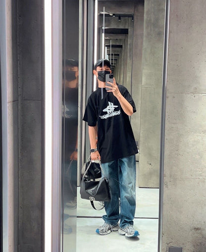 T-shirt Balenciaga - Logo superposé