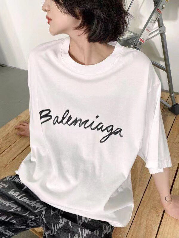 T-shirt Balenciaga avec logo en écriture cursive