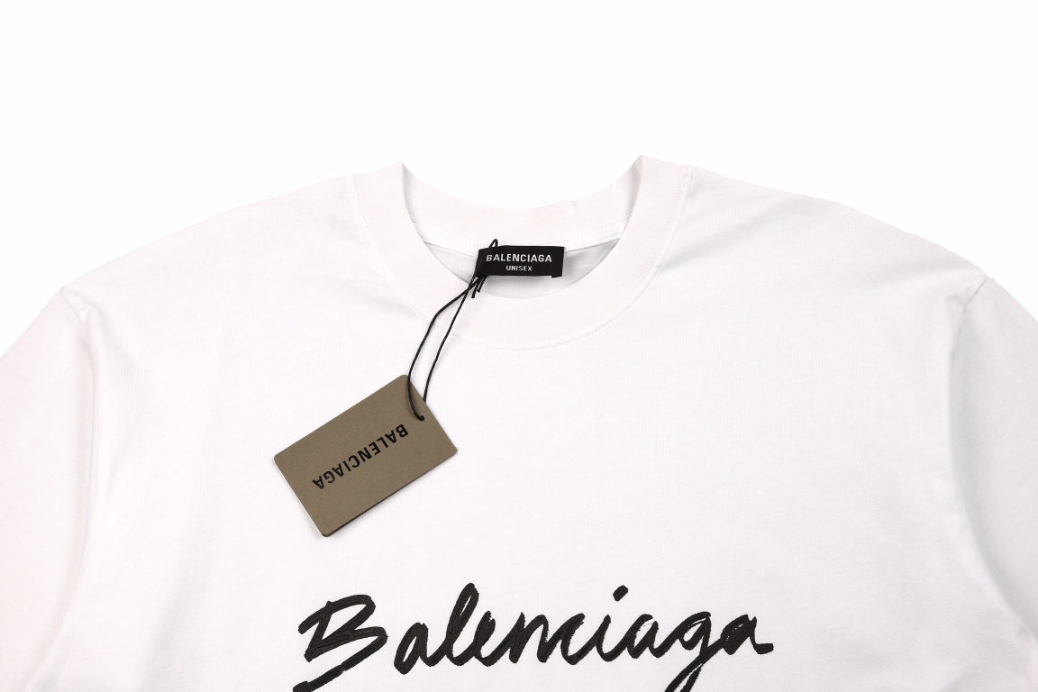 T-shirt Balenciaga avec logo en écriture cursive