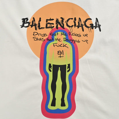 T-shirt blanc Balenciaga à motif graphique