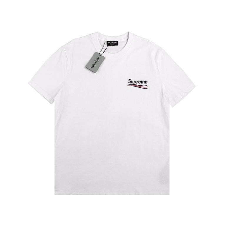 T-shirt Balenciaga x Supreme rouge noir taille S blanc
