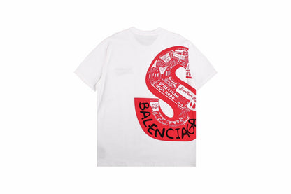 T-shirt Balenciaga x Supreme rouge noir taille S blanc