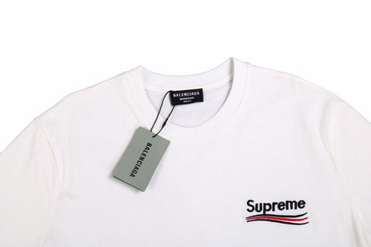 T-shirt Balenciaga x Supreme rouge noir taille S blanc