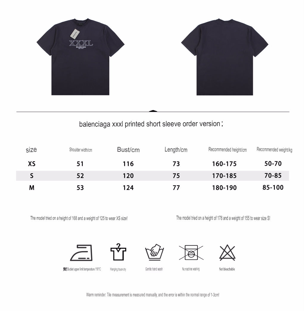 T-shirt Balenciaga XXXL Logo Noir