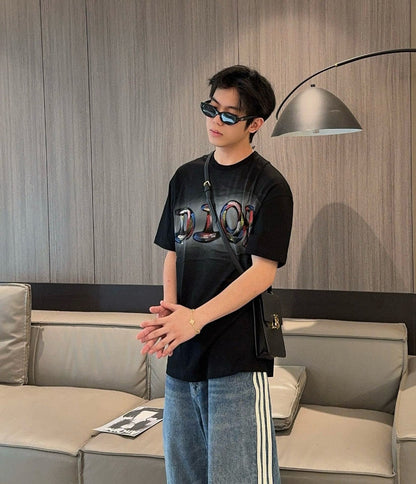 T-shirt Dior à logo artistique (noir)