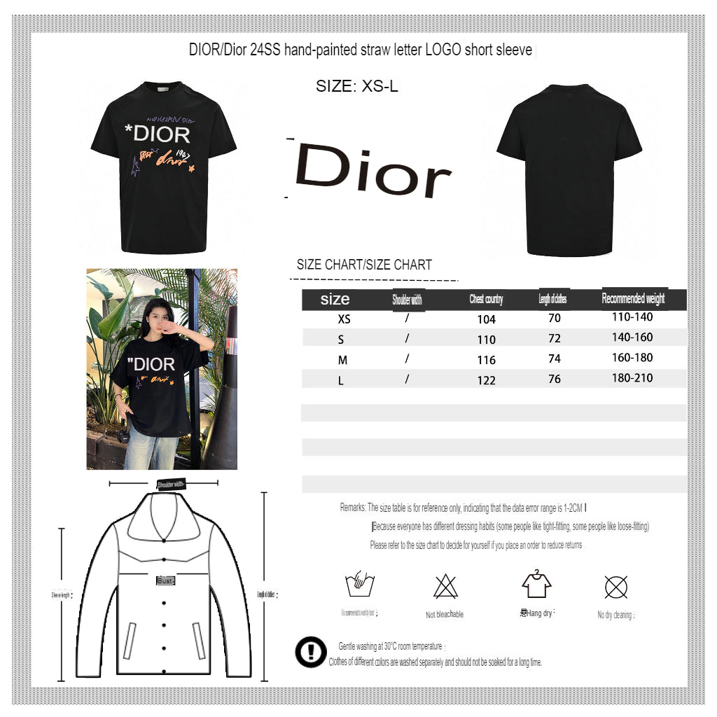 T-shirt noir graphique Dior Christian Dior