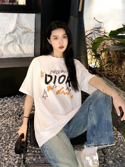 T-shirt blanc graphique Dior Christian Dior