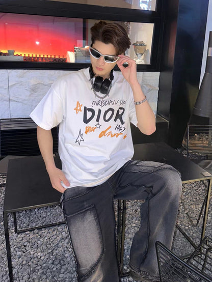 T-shirt blanc graphique Dior Christian Dior