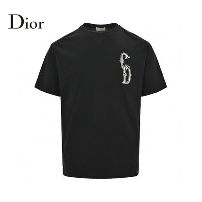 T-shirt Dior avec logo CD brodé (noir)