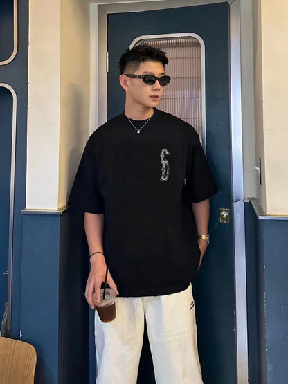 T-shirt Dior avec logo CD brodé (noir)