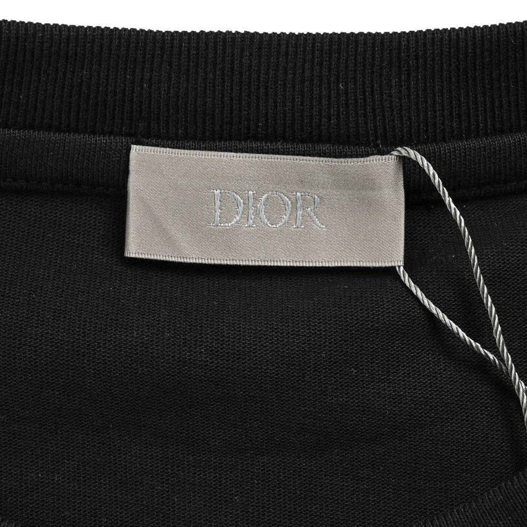 T-shirt Dior avec logo CD brodé (noir)