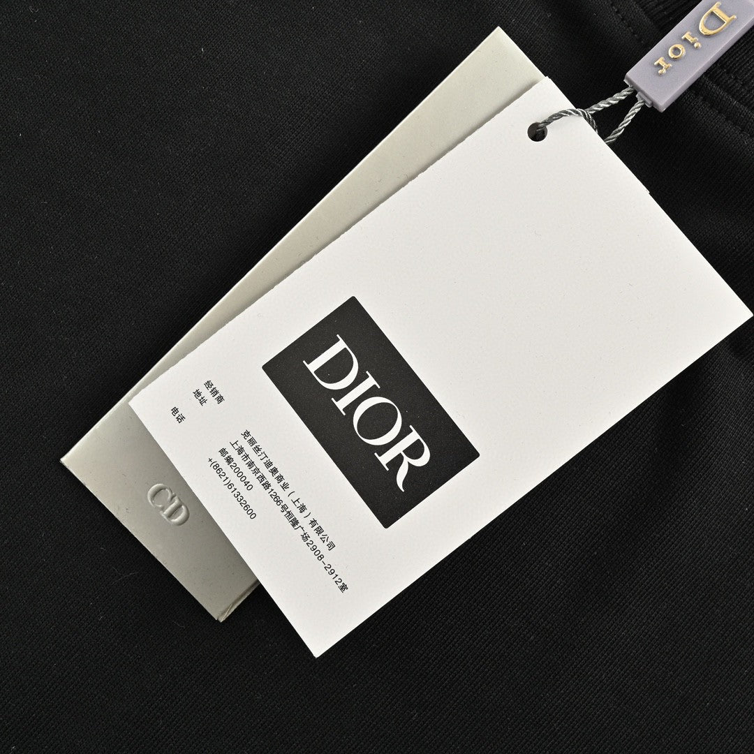T-shirt Dior avec logo CD brodé (noir)