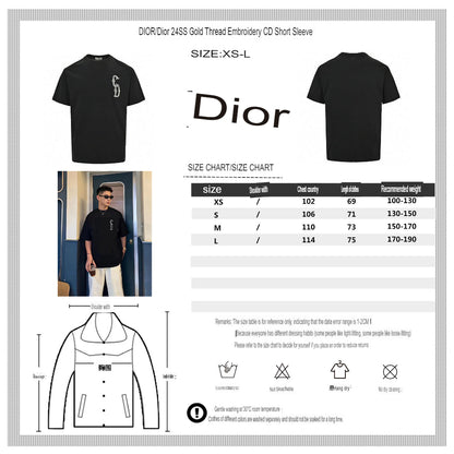 T-shirt Dior avec logo CD brodé (noir)