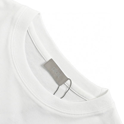 T-shirt Dior avec logo CD brodé (blanc)