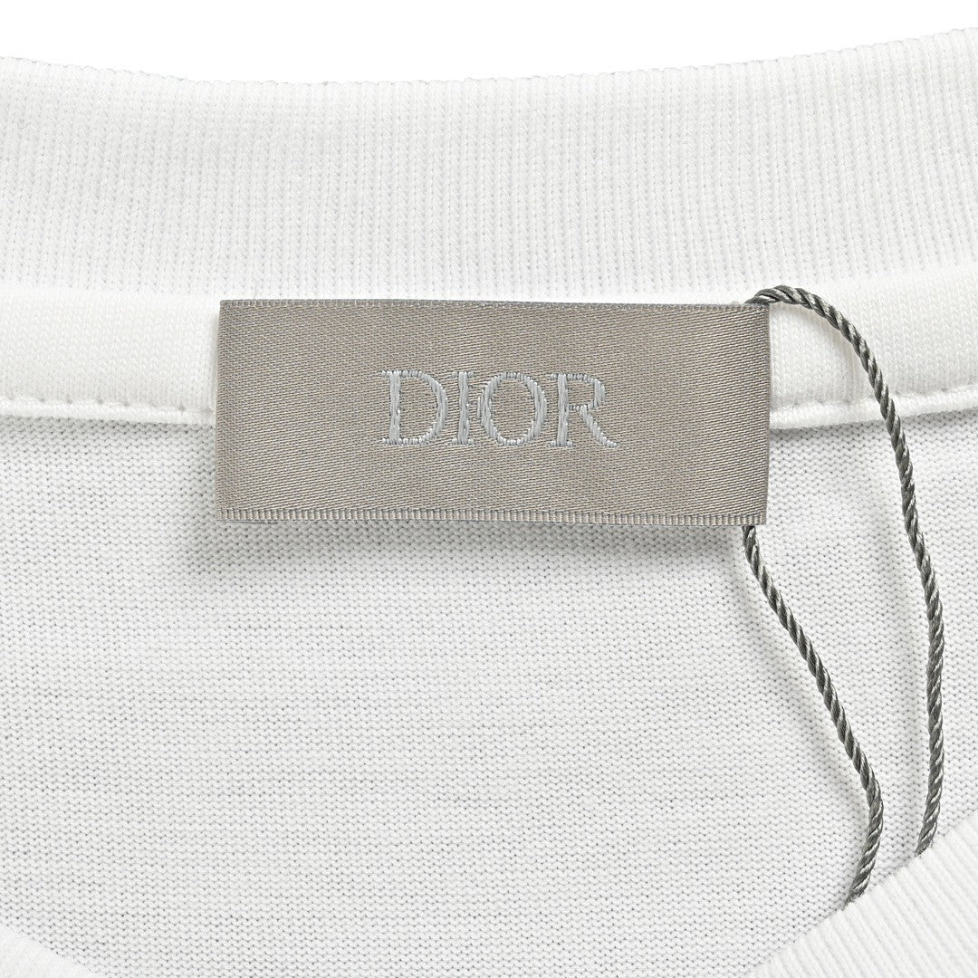 T-shirt Dior avec logo CD brodé (blanc)