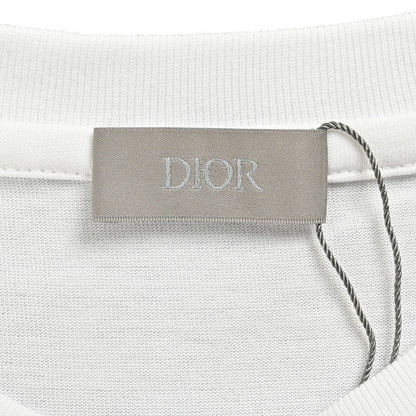 T-shirt Dior avec logo CD brodé (blanc)