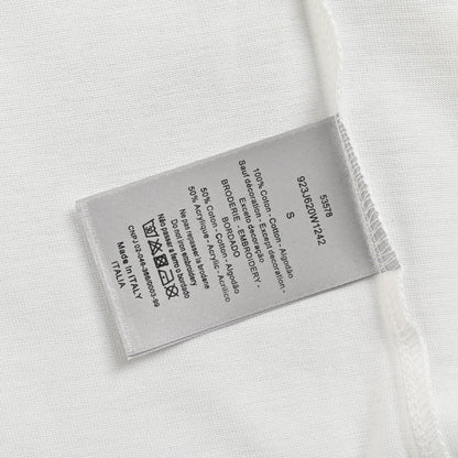 T-shirt Dior avec logo CD brodé (blanc)