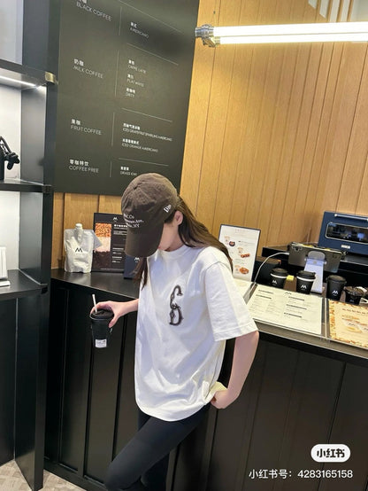 T-shirt Dior avec logo CD brodé (blanc)