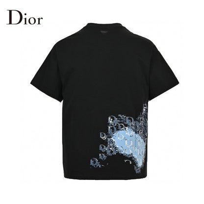 T-shirt Dior à motif monogramme (noir)