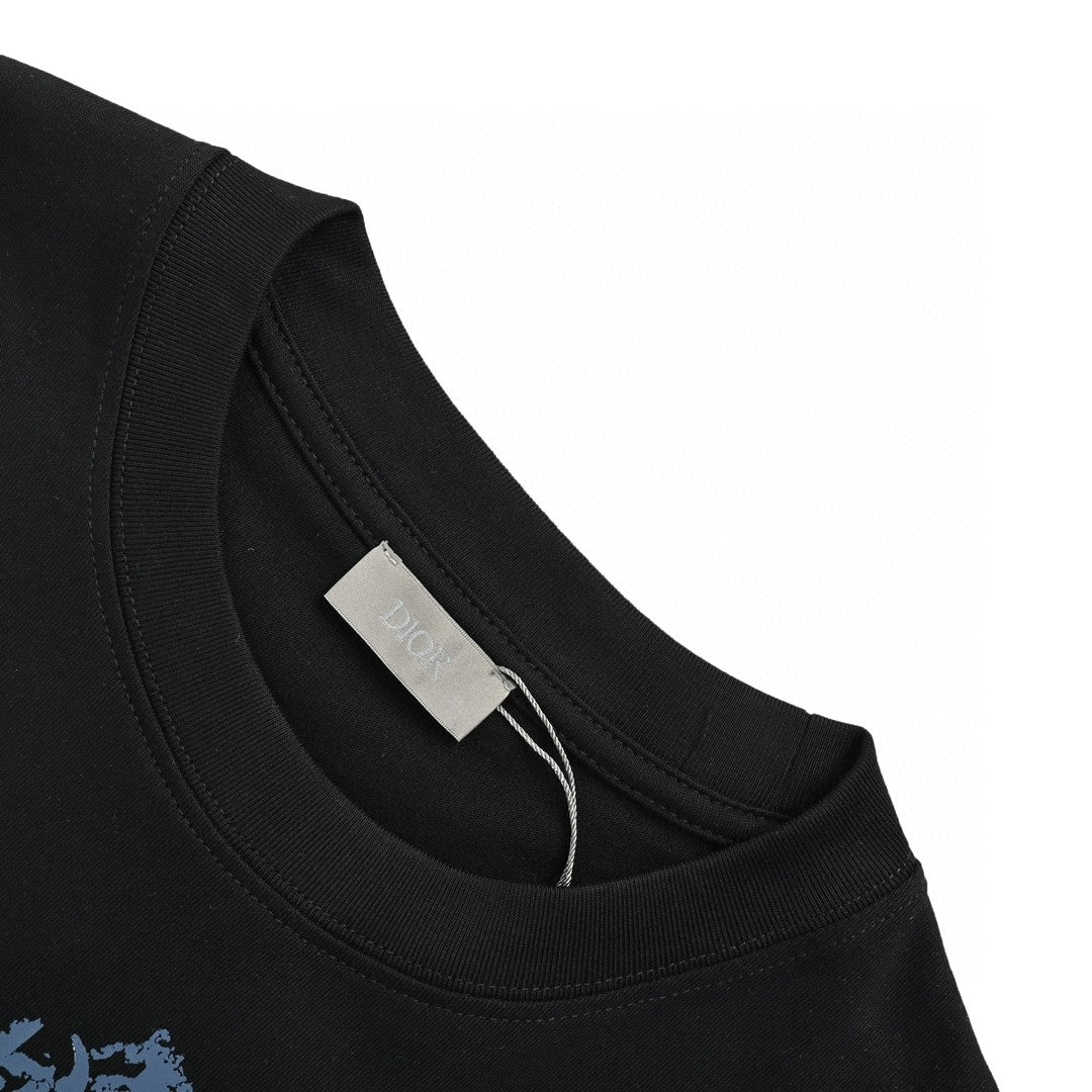 T-shirt Dior à motif monogramme (noir)