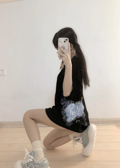 T-shirt Dior à motif monogramme (noir)