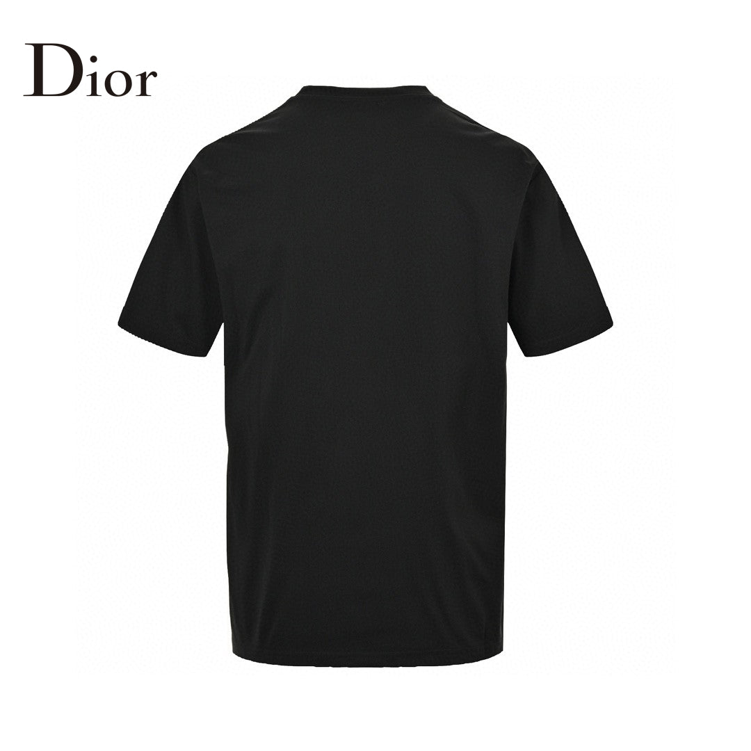 T-shirt noir Dior à logo multicolore