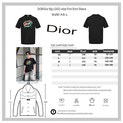 T-shirt noir Dior à logo multicolore