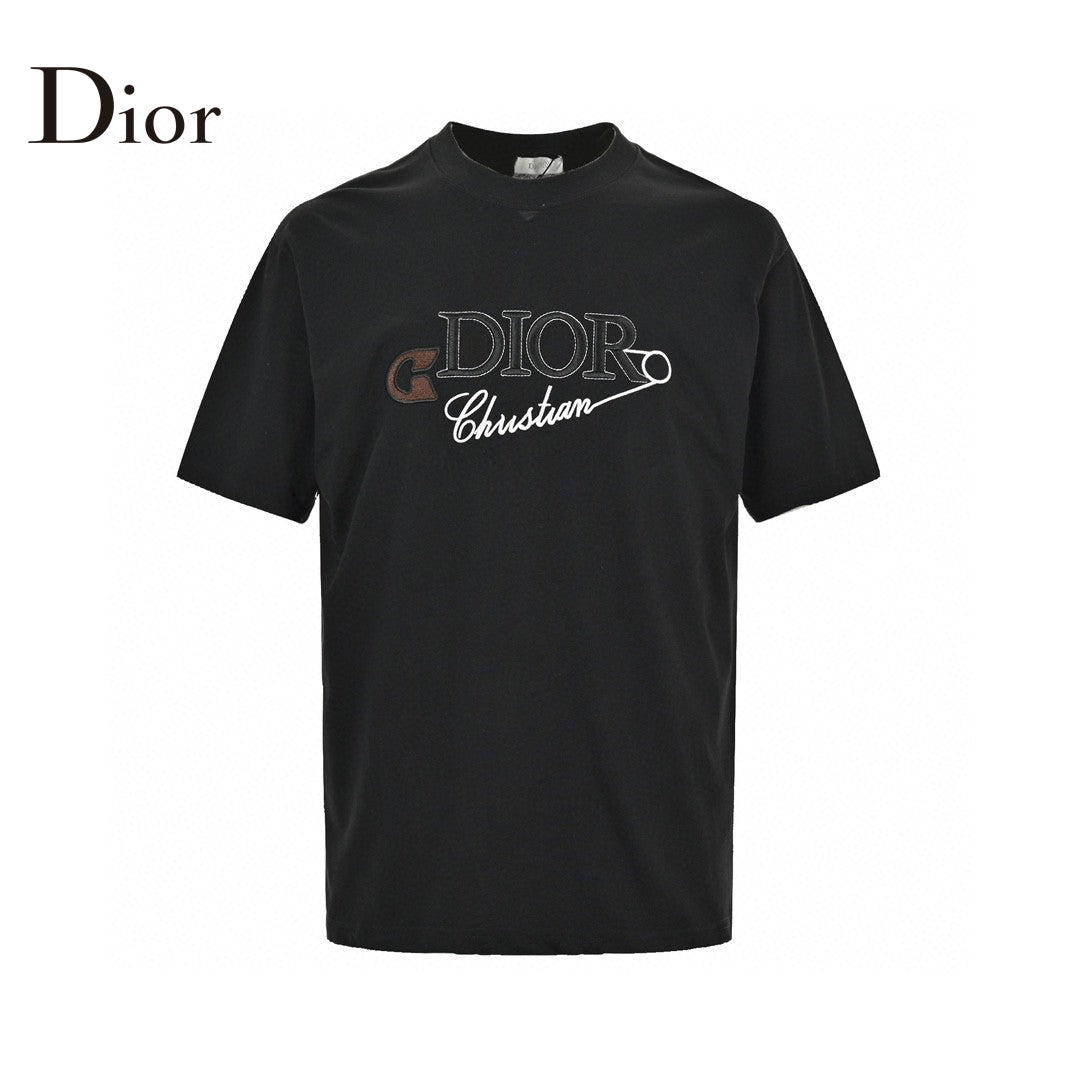 T-shirt noir Dior avec logo épingle de sûreté