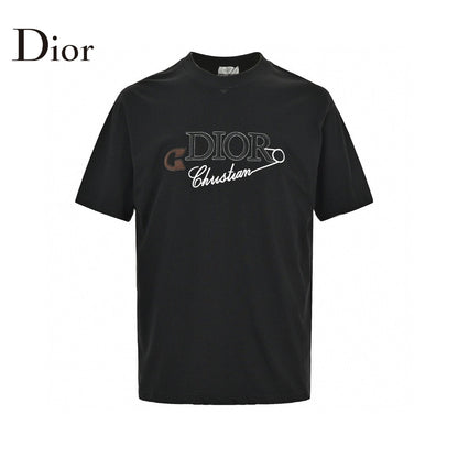 T-shirt noir Dior avec logo épingle de sûreté